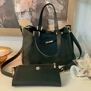 NWOT Steve Madden Leather Satchel with Matching Wallet